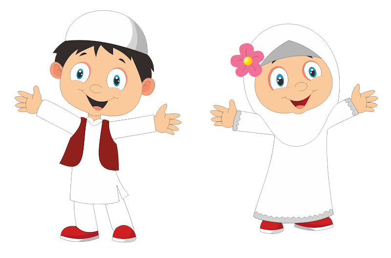 25+ Gambar Animasi Anak Kecil Muslimah, Paling Populer!
