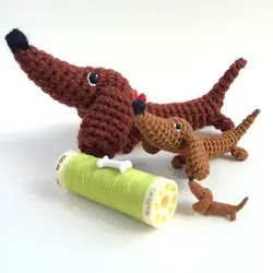 perritos salchicha amigurumi