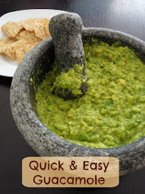 Quick & Easy Guacamole:  A four ingredient guacamole with a wonderful flavor that's ready in no time.  So simple anyone can make it.