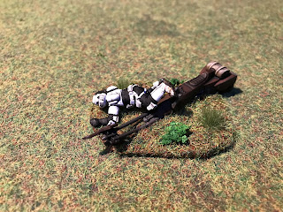 A crashed speederbike terrain piece for Legion