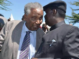 Raila Odinga with Ole Ntimama in Narok. July 2014. PHOTO | Courtesy