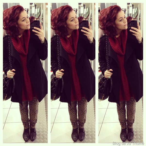 look calça estampada e casaco preto (1)