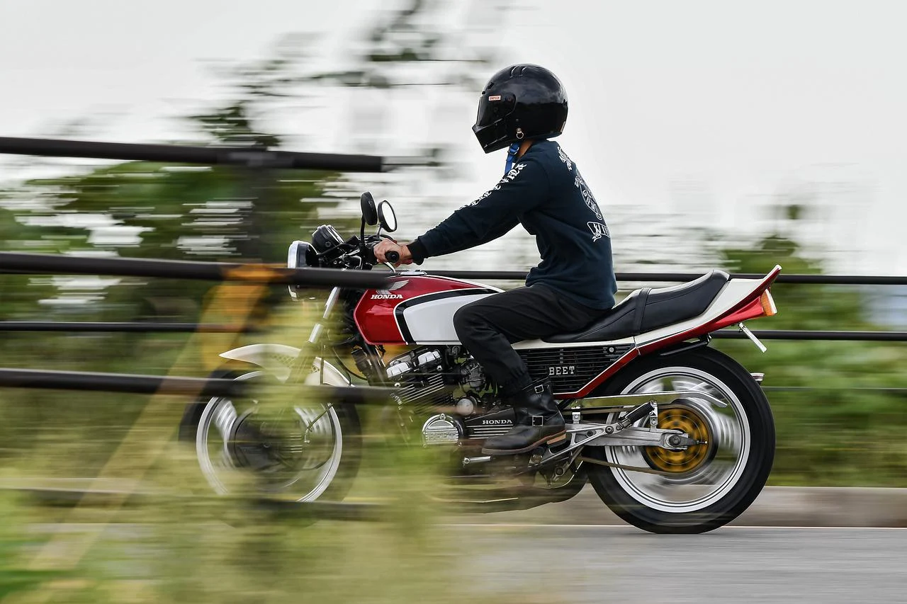 Honda motorcycle speed road biker.