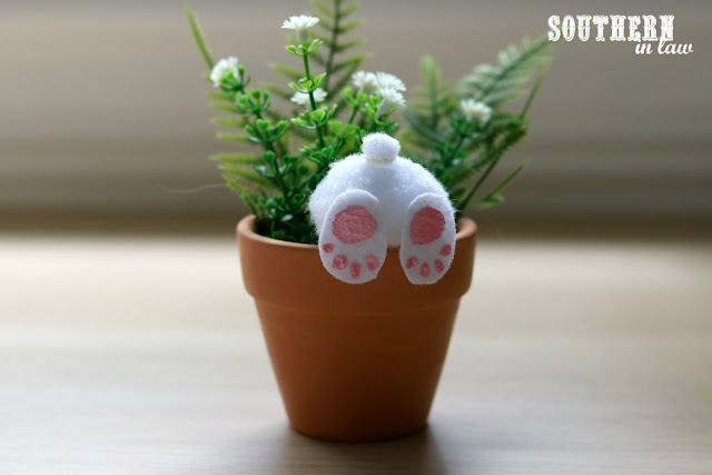 Easy Easter Craft Ideas for Kids - DIY Curious Bunny Pots - Attach Your Bunny Feet