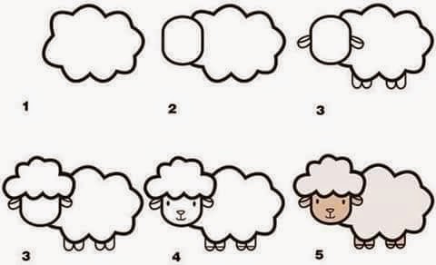 Cara menggambar kambing bagi anak anak