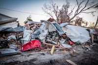 A trailer in Marathon, Florida, the most populated island in the Florida Keys, was completely destroyed by Hurricane Irma. A new University of Vermont study projects that financial loss could increase more than 70 percent by 2100 if oceans warm at a rate forecast by the Intergovernmental Panel on Climate Change under the panel's worst case scenario. (Credit: Zak Bennett) Click to Enlarge.