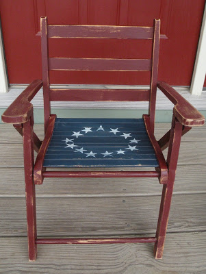 flag chair, red blue and white chair, 