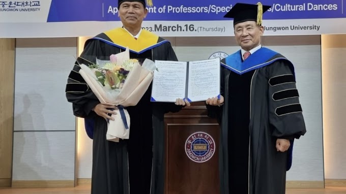 Jungwoon University Korea Selatan Anugerahi Wali Kota Pariaman Gelar Profesor