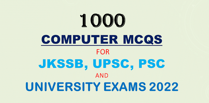 Computer MCQs for JKSSB, UPSC, PSC and University Exams p1