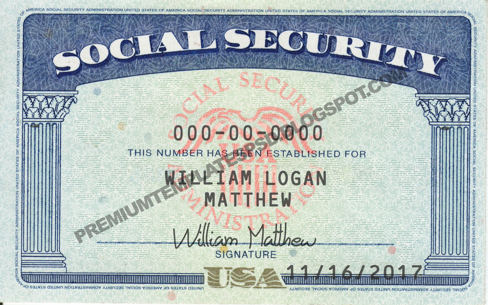 Social Security Card PSD Template