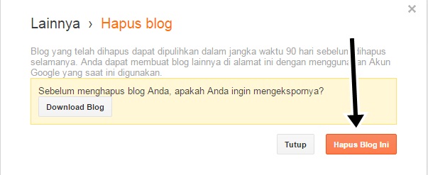 Cara Menghapus Blogger Blog Secara Permanen