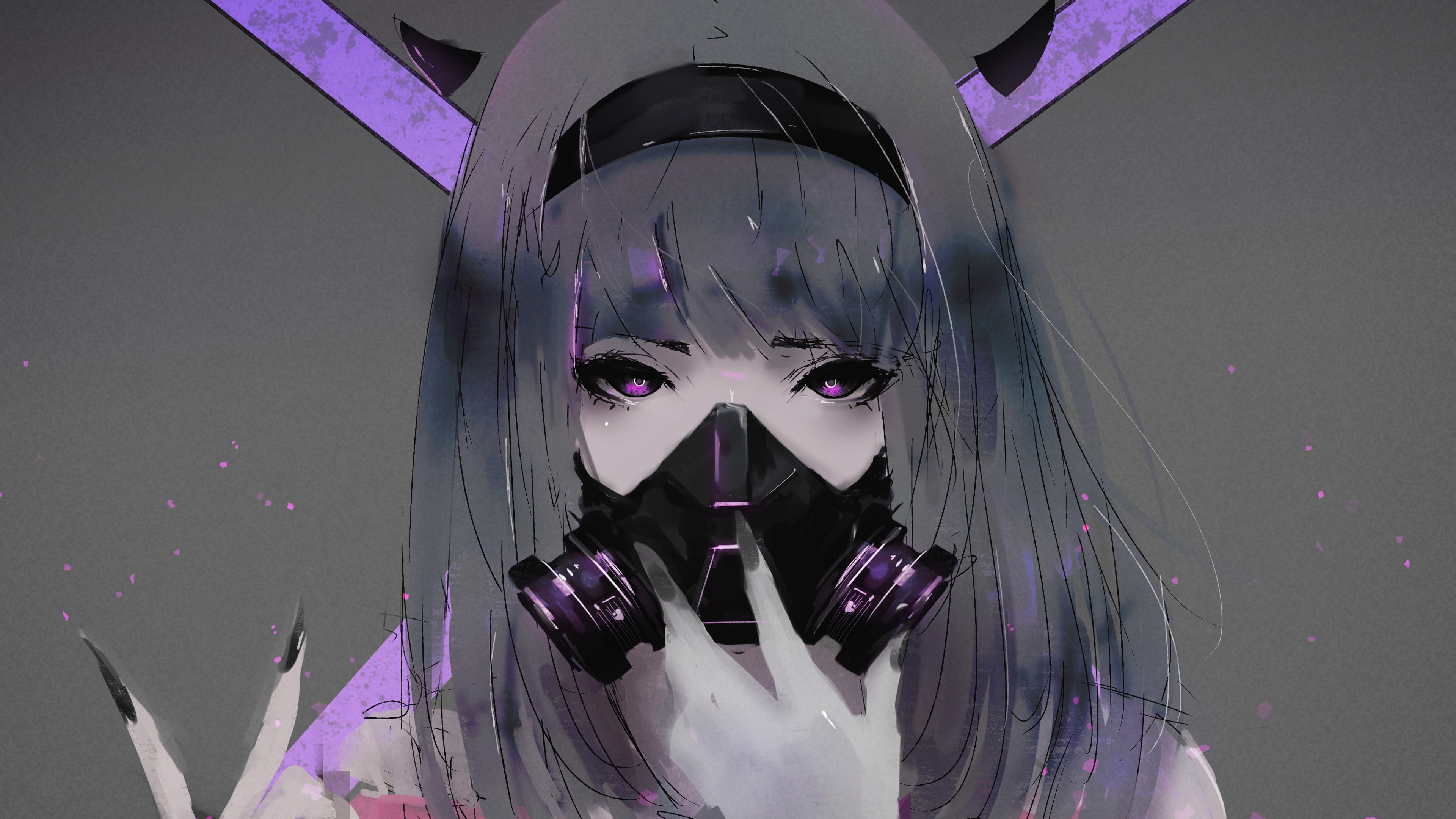 Anime, Girl, Gas Mask, 4K, 3840x2160, #13 Wallpaper