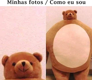 Meme: Minhas fotos, e a realidade, como eu sou