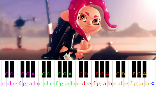 Fly Octo Fly (Splatoon 2) Hard Version Piano / Keyboard Easy Letter Notes for Beginners