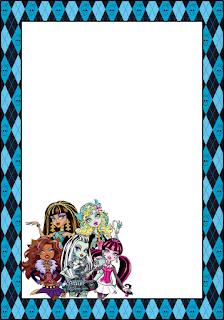 Para hacer invitaciones, tarjetas, marcos de fotos o etiquetas, para imprimir gratis de Monster High.