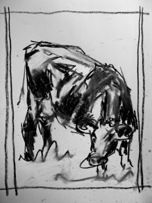 Cow sketch composition - sketchbook