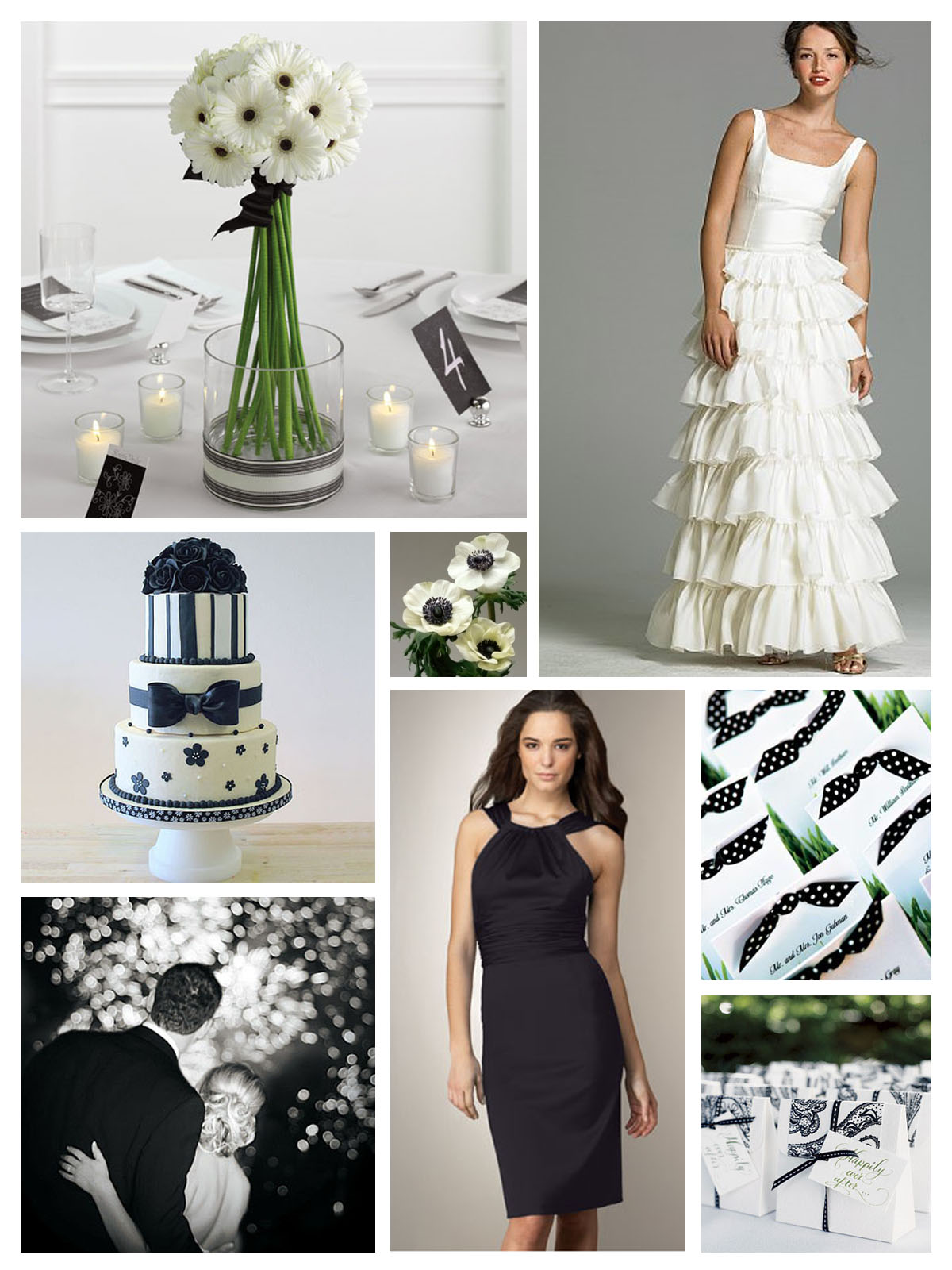 black and white wedding decorations