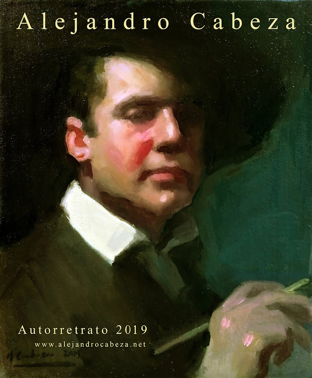 Retrato de Caballero, Autorretrato con sombrero 2019, Pintor Retratista, Alejandro Cabeza, Retratista español,  Autorretrato, Pintor Valenciano,  Galería de autorretratos, Pintor español, Pintura española, Pintores Realistas Españoles, Galería de retratos Figurativos, Pintor Alejandro Cabeza, Oscar Alvariño Belinchon