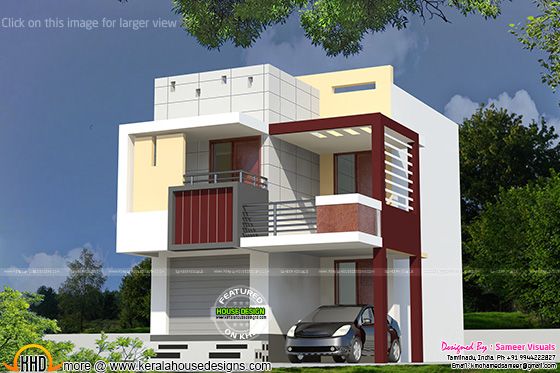 Very small double storied house - Kerala home design and floor plans