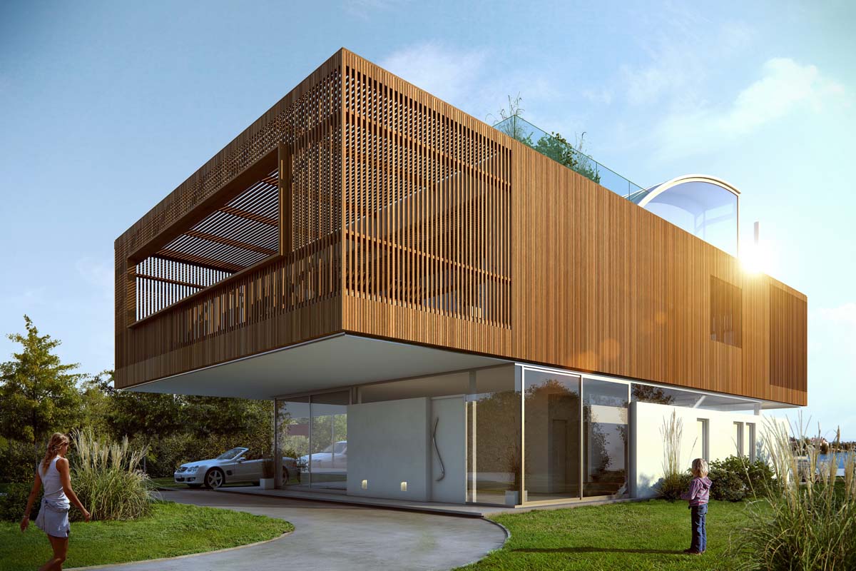 Idea Rumah Kayu Modern 2 Tingkat