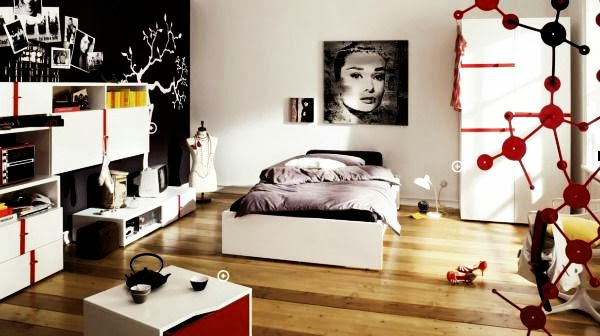 Trendy teenage girl bedroom design