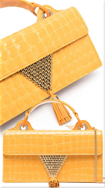 ♦Pantone Spectra Yellow Aquazzura crocodile-effect leather shoulder bag #aquazzura #pantone #yellow #bags #brilliantluxury