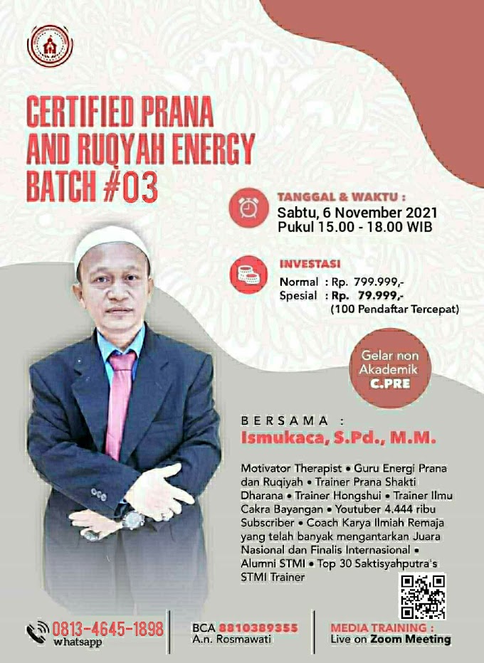 Certified Prana And Ruqyah Energy Batch 3