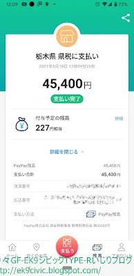 自動車税 PayPay請求書払い