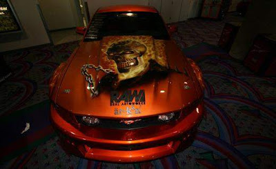 Airbrush Design on Mustang Gt Ghost Raider Themes Front