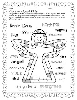 The Puzzle Den - Christmas Angel Fill In - harder version