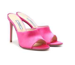 Prada Hot Pink Satin Stiletto Mules