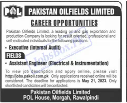 Pakistan Oilfields Limited POL Jobs in 2023