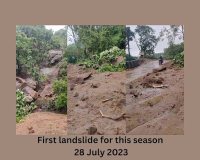 "Collage of First landslide for this season 28 July 2023."