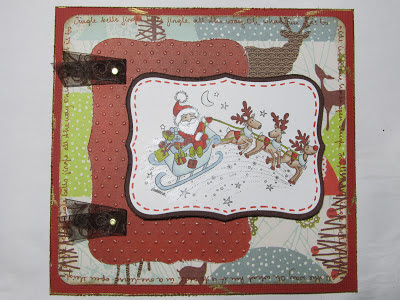 Christmas santa sled card