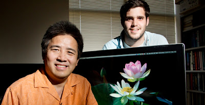 University of Illinois plant biology professor Ray Ming (left), graduate student Robert VanBuren and their colleagues sequenced the sacred lotus genome. Credit: L. Brian Stauffer