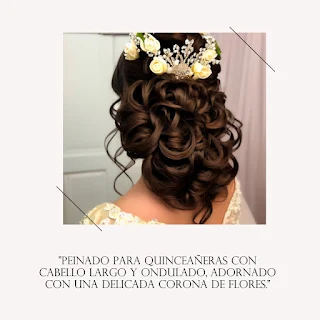 Peinado sencillo para quinceañeras con flores