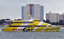 FastCat approaching Portsmouth Harbour from Ryde