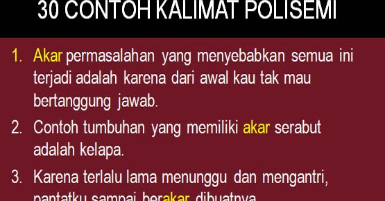 30 Contoh Kalimat Polisemi, Kata, Makna, dan Pengertiannya 