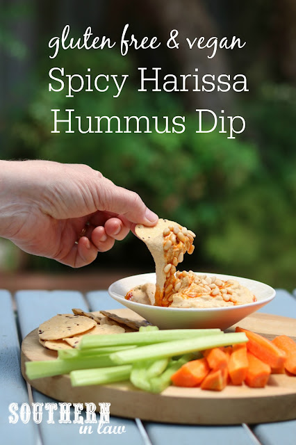 You will not be able to stop eating this Easy Harissa Hommus Recipe. Gluten free, vegan, grain free, dairy free, nut free, soy free, sugar free and a clean eating recipe