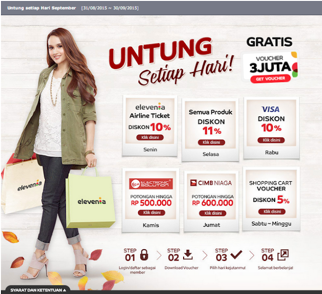 belanja di elevenia sekarang gratis voucher 3 juta