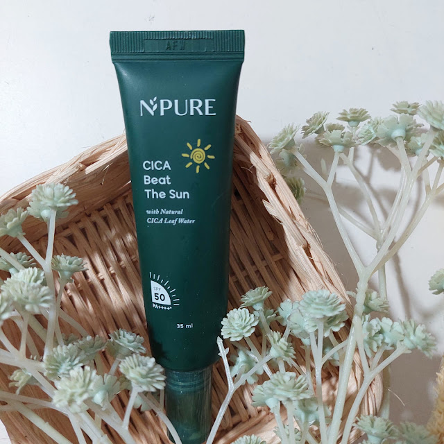 review npure cica beat the sun sunscreen lokal dengan tekstur creamy