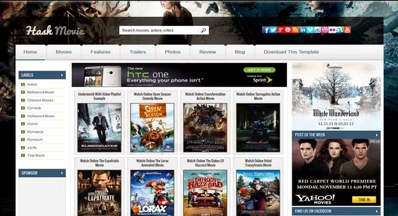 Hashmovie -Template Blogspot đẹp dành cho site phim