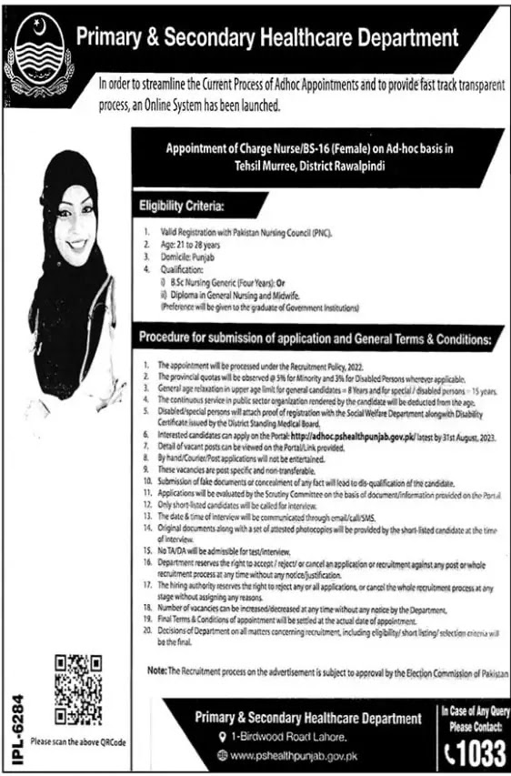 Job Details Primary And Secondary Healthcare Department
