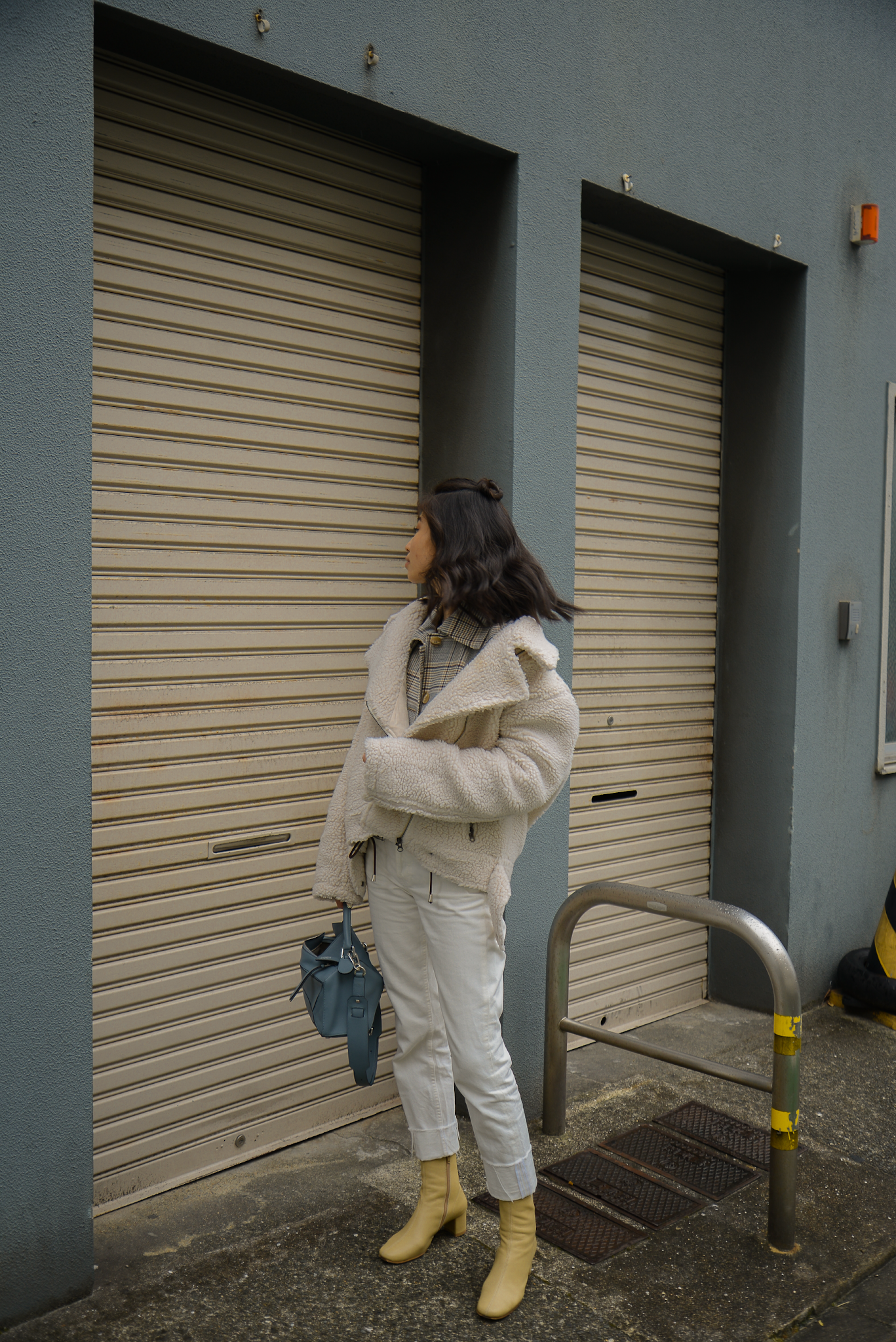 Jacket Layering for winter shearling moto and cropped plaid, winter layering tips, style hack for winter, jacket layering combination - FOREVERVANNY