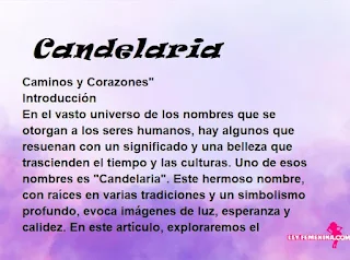 significado del nombre Candelaria