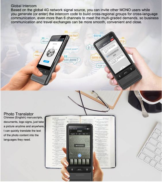 DOSMONO S501 3.5 Inch Touch Screen 4G WIFI Travel Partner Multilingual Smart Voice Translator 