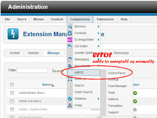 Fix Problem Joomla Component Unable uninstalled