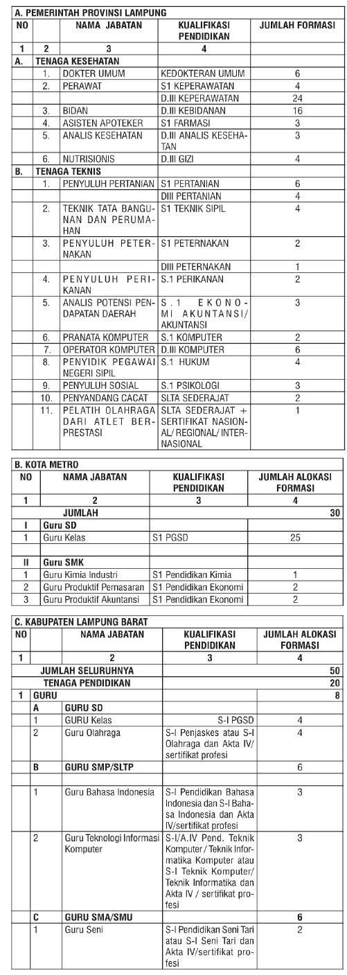 Kumpulan contoh surat: Pengumuman Bersama CPNSD Se 