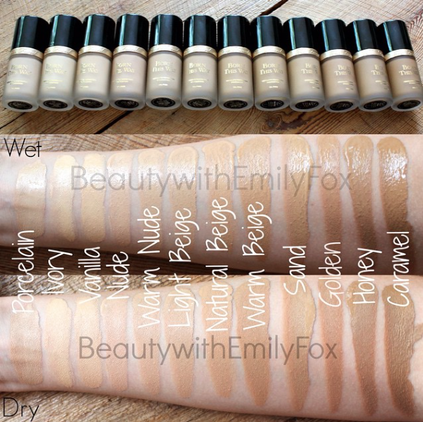 Beautywithemilyfox: Too Faced Born This Way Foundation Review - Swatches