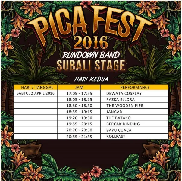 Jadwal PICA Fest 2016